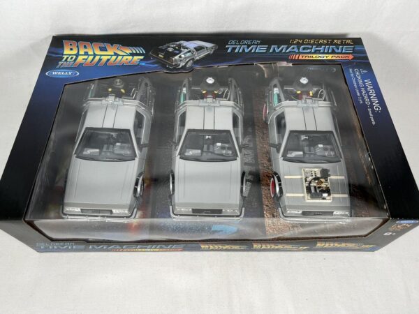 WELLY DeLorean RITORNO AL FUTURO 1 2 3 Time Machine Trilogy Pack 1/24 DieCast - immagine 4