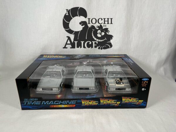 WELLY DeLorean RITORNO AL FUTURO 1 2 3 Time Machine Trilogy Pack 1/24 DieCast